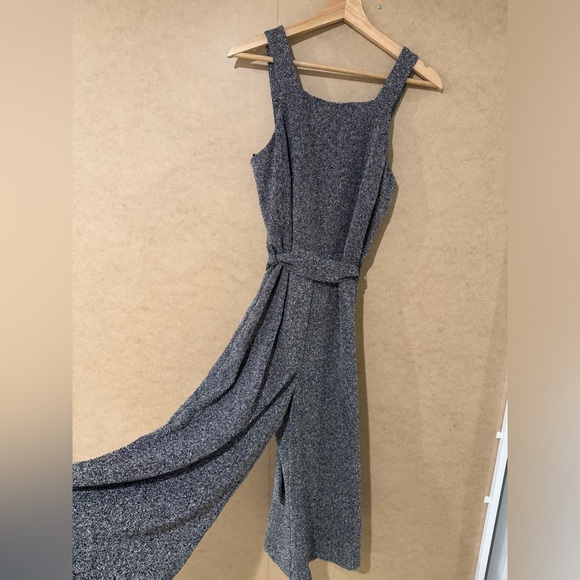 Marks & Spencer| M&S GREY MIX TEXTURED BELTED JUMPSUIT WIDE LEG - Picture 3 of 8